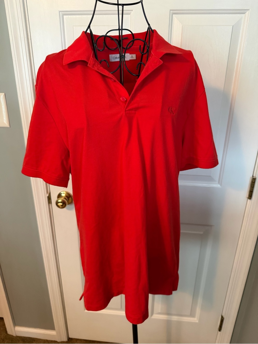 Calvin Klein Men's Bright Red Polo Shirt